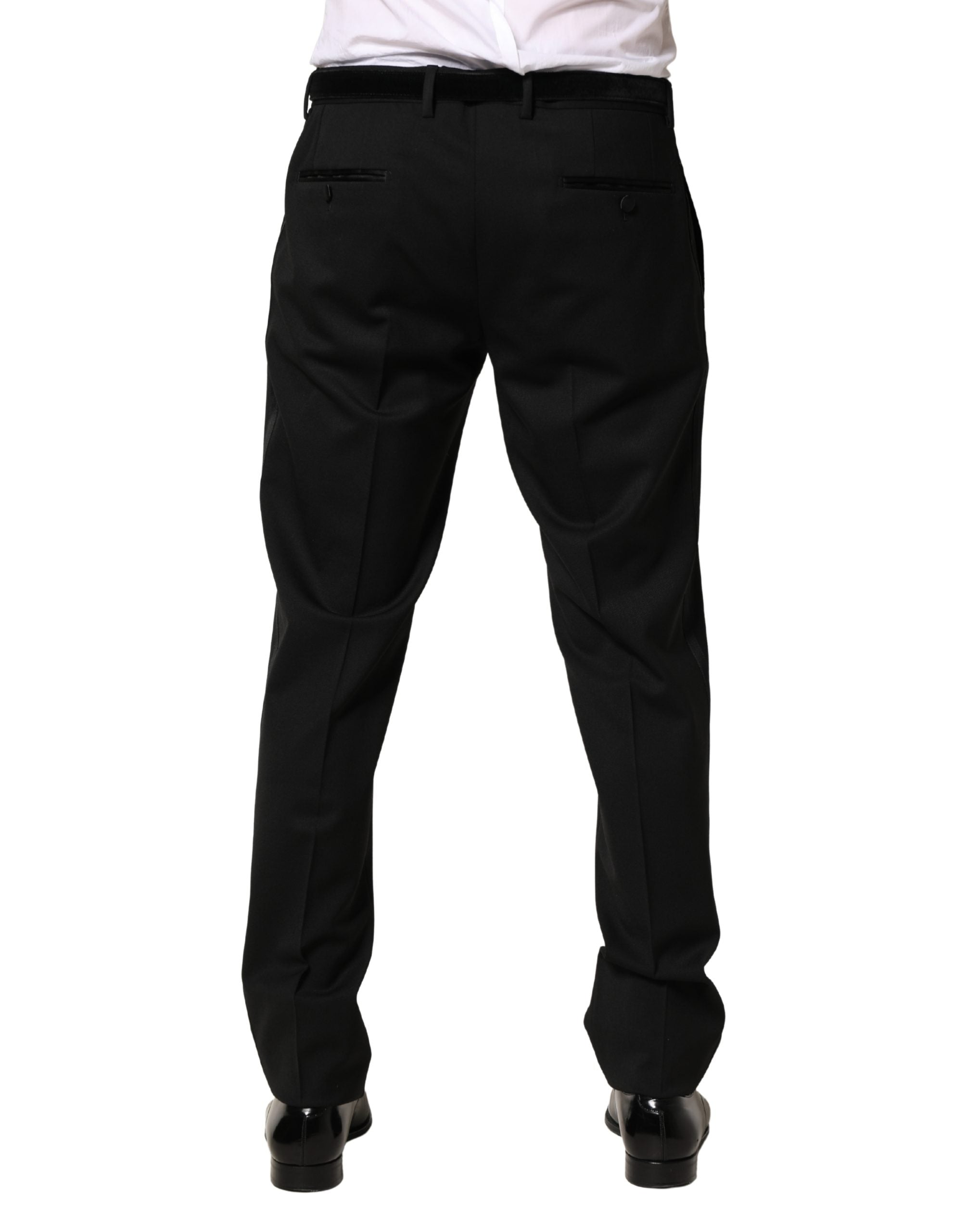 Dolce & Gabbana Men's Black Skinny Wool Suit Pants