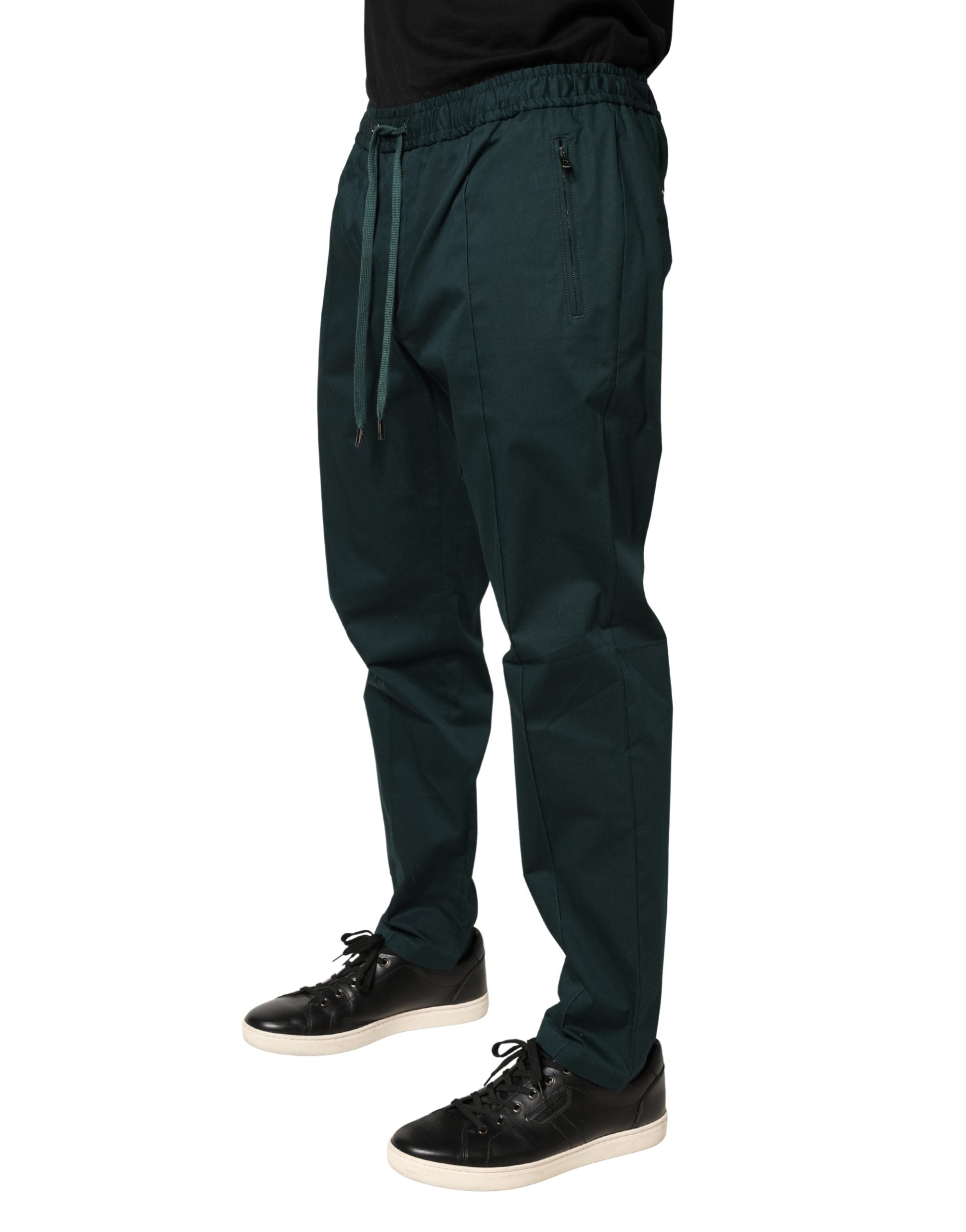 Dolce & Gabbana Green Cotton Skinny Men's Sweatpants