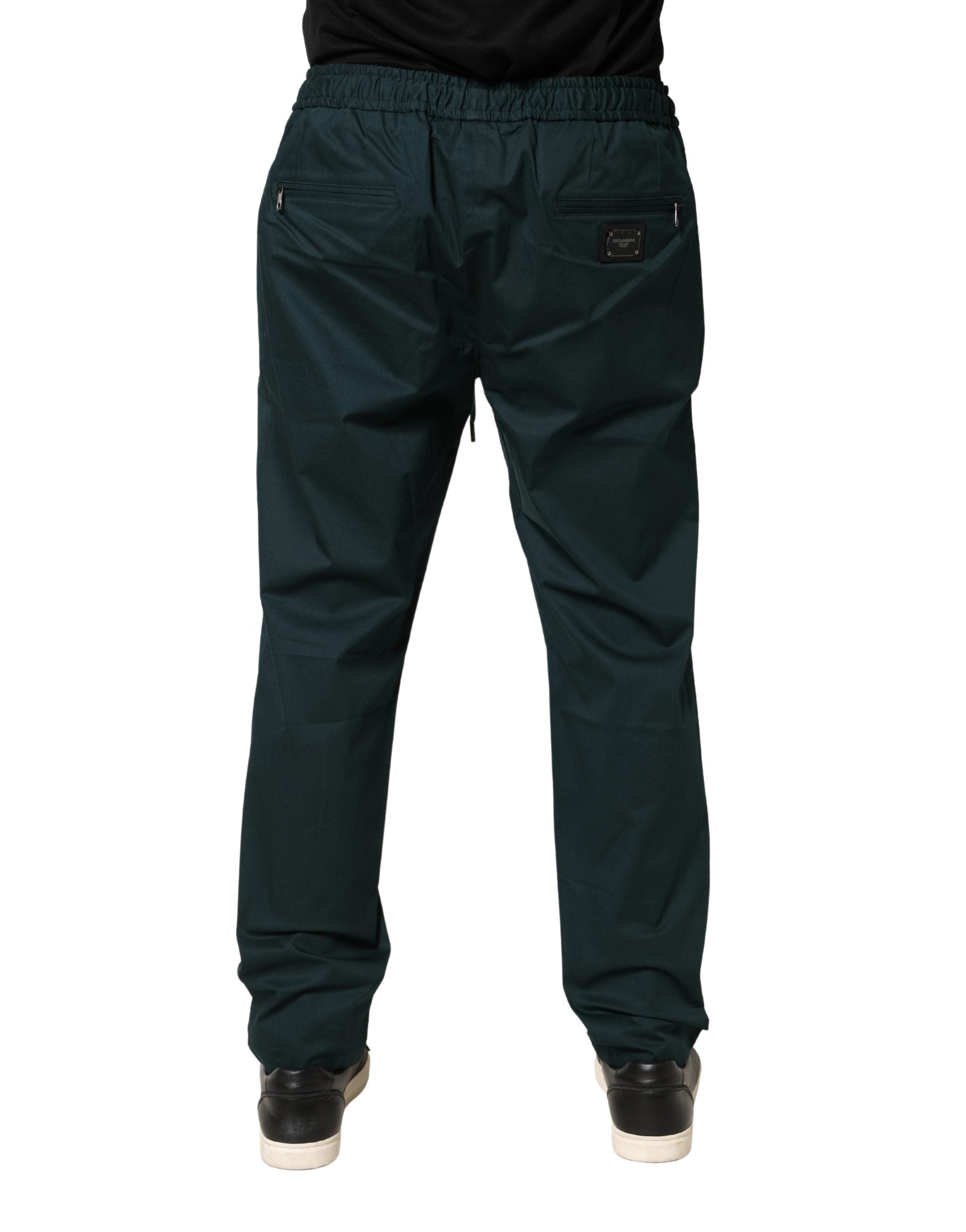 Dolce & Gabbana Green Cotton Skinny Men's Sweatpants