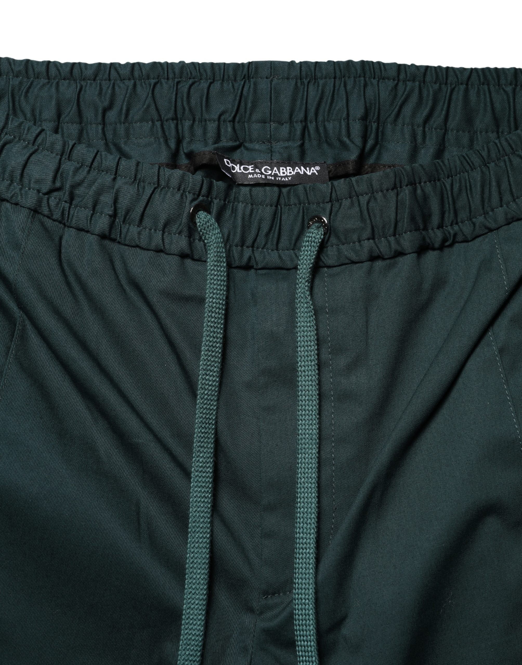 Dolce & Gabbana Green Cotton Skinny Men's Sweatpants