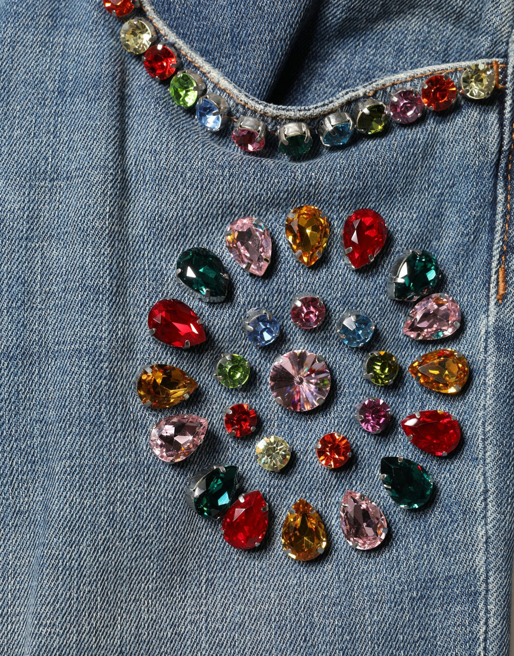Dolce & Gabbana Blaue Jeans aus Baumwolle mit Besatz, lockerer Schnitt, Herren
