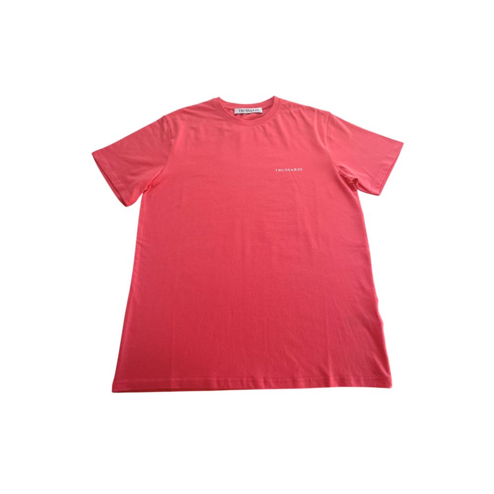 Trussardi Beachwear Rotes Baumwoll-T-Shirt für Herren