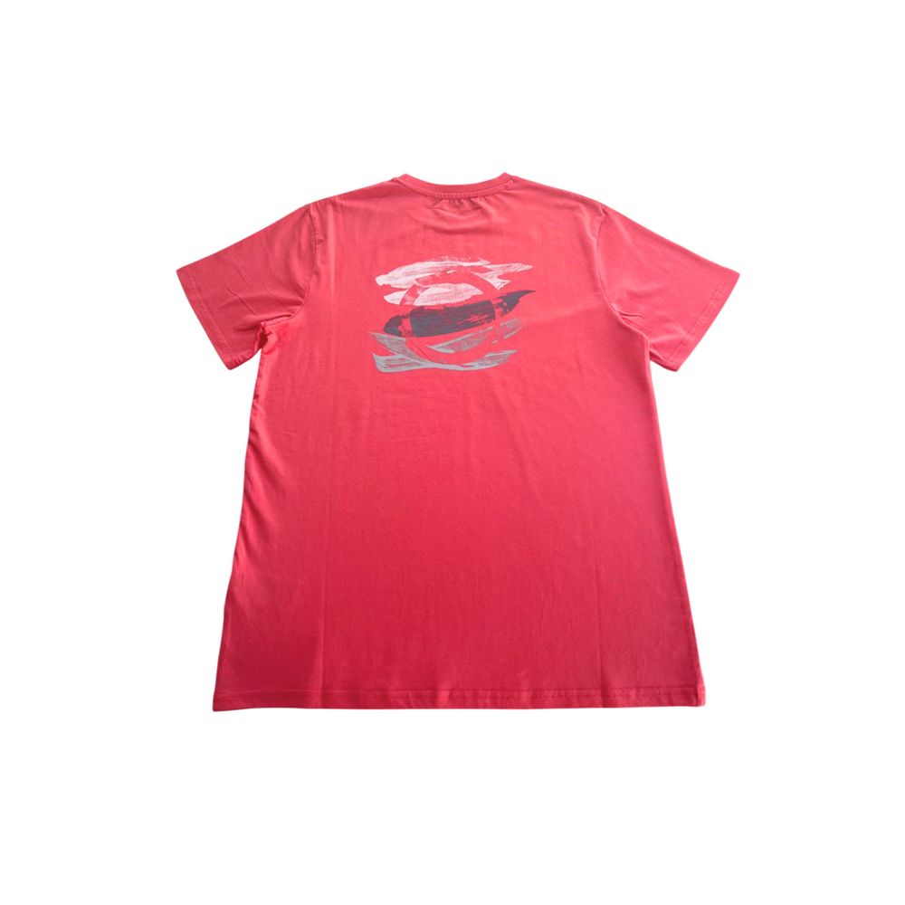 Trussardi Beachwear Rotes Baumwoll-T-Shirt für Herren