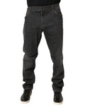 Dolce & Gabbana Dunkelgraue Slim Fit Herren-Jeans aus Baumwolle