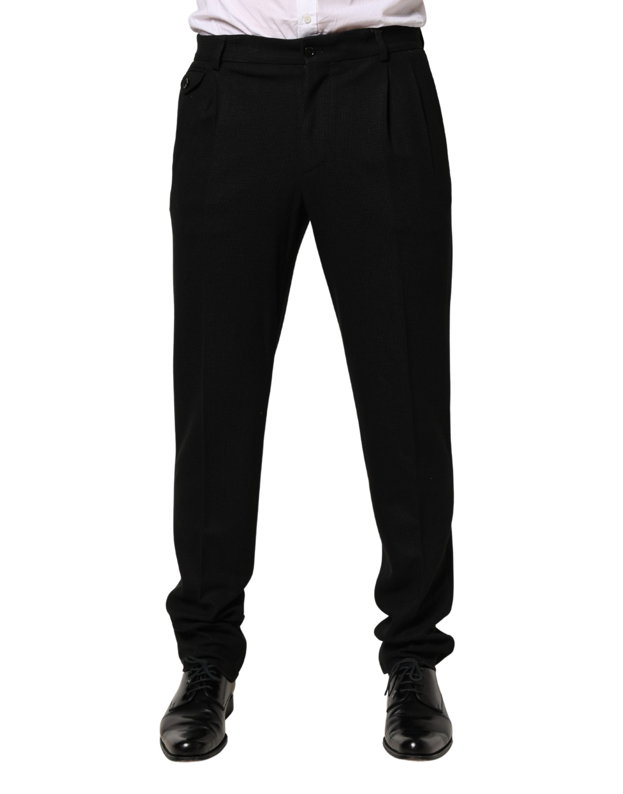 Dolce & Gabbana Men's Black Skinny Wool Suit Pants