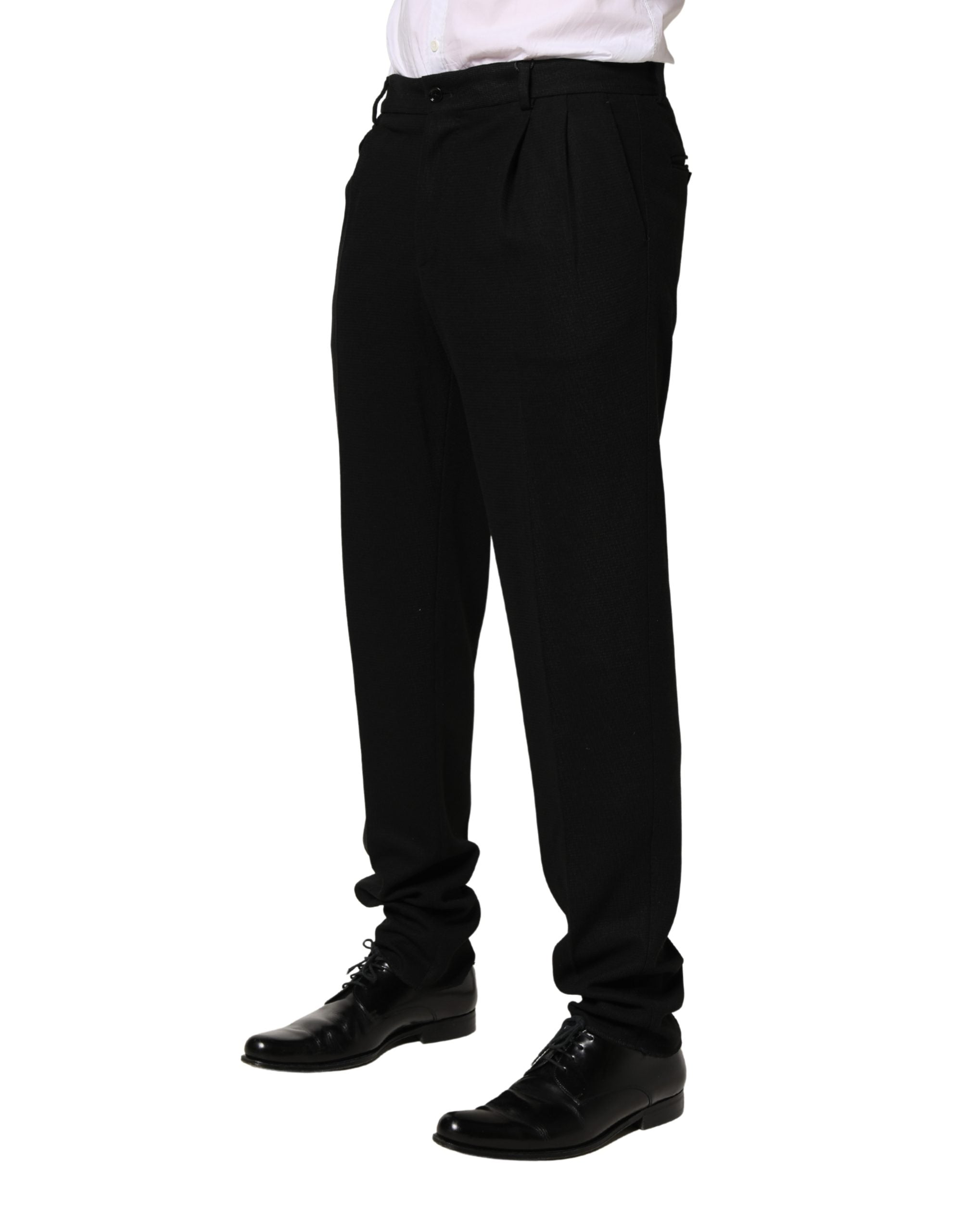 Dolce & Gabbana Men's Black Skinny Wool Suit Pants