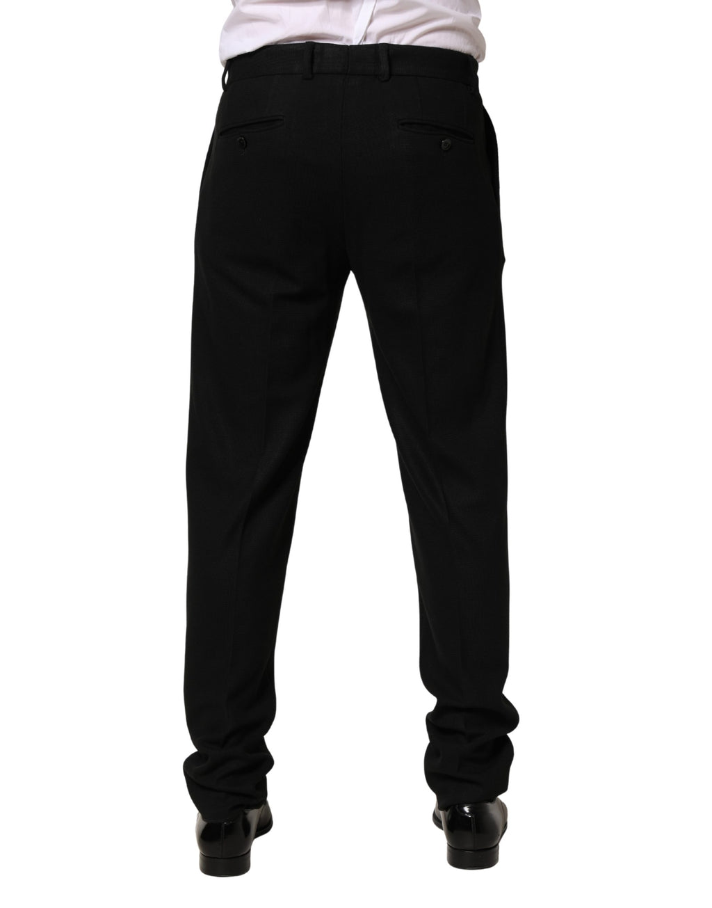 Dolce & Gabbana Men's Black Skinny Wool Suit Pants