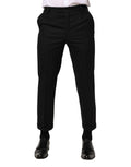 Dolce & Gabbana Black Striped Wool Dress Formal Pants