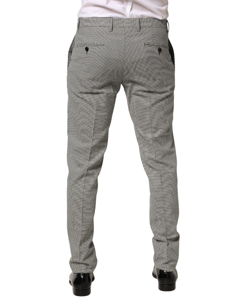 Dolce & Gabbana Grey Cotton Skinny Formal Trousers