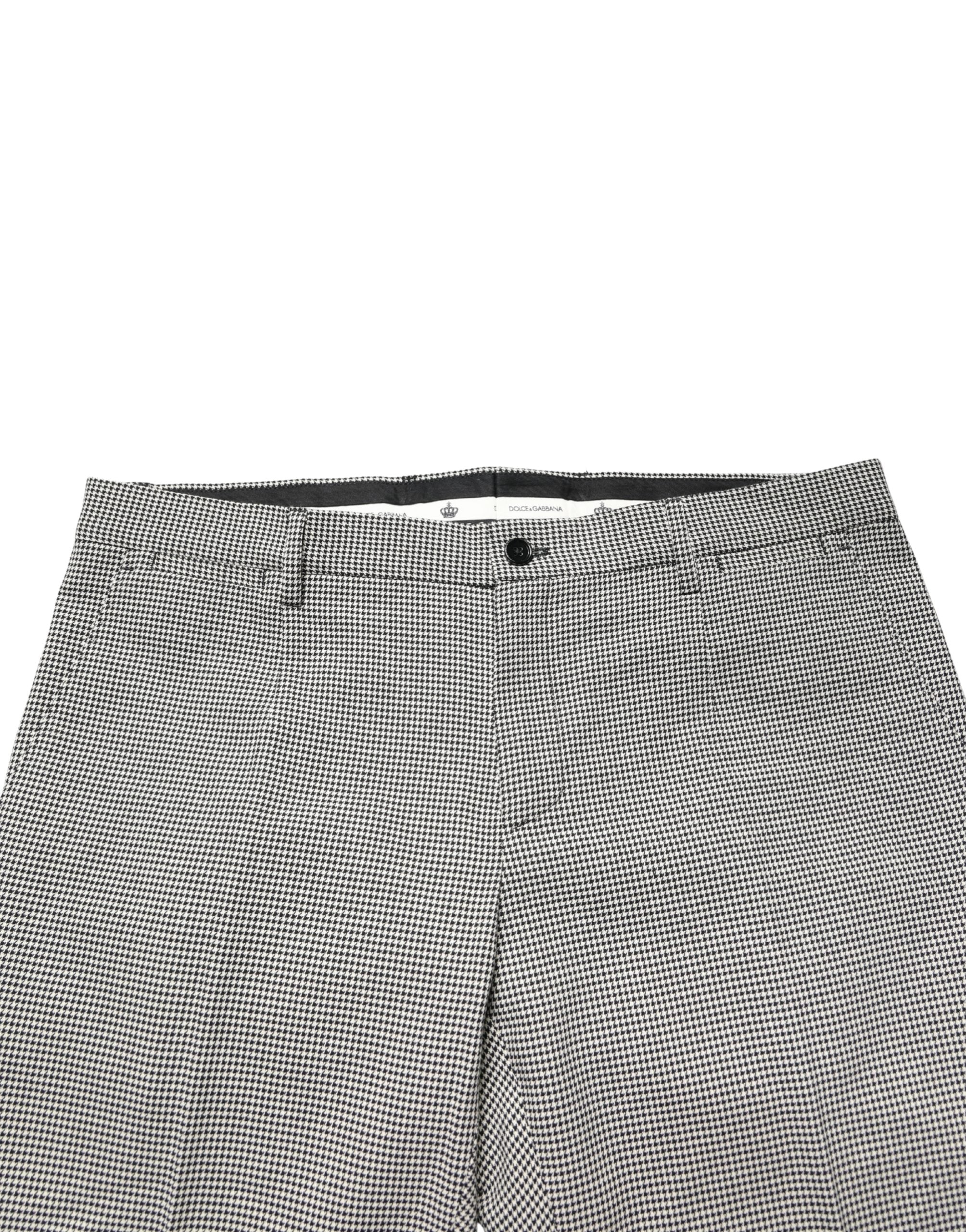 Dolce & Gabbana Grey Cotton Skinny Formal Trousers