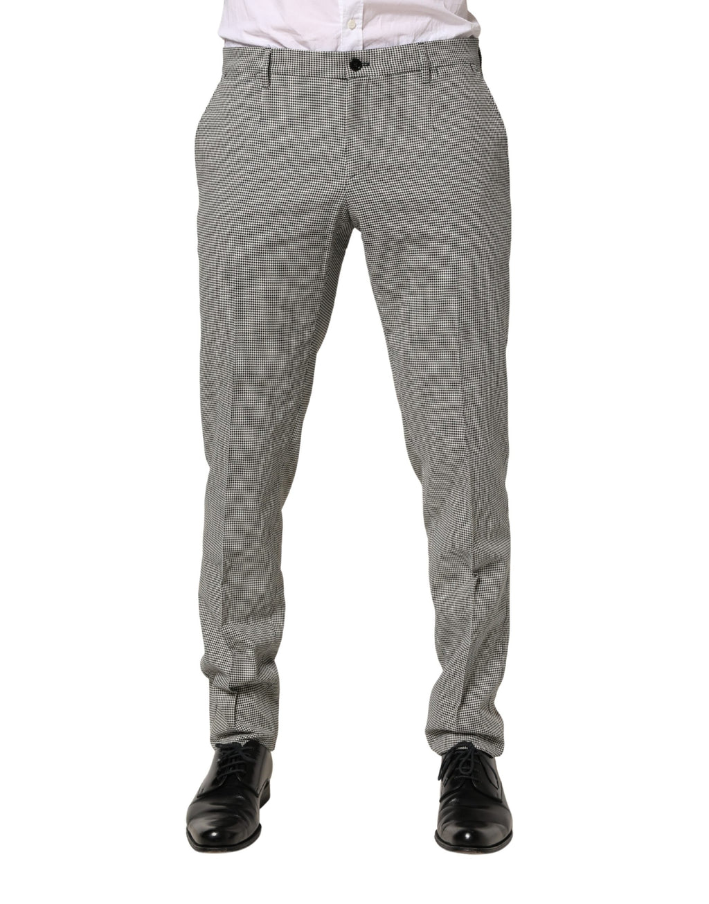 Dolce & Gabbana Grey Cotton Skinny Formal Trousers