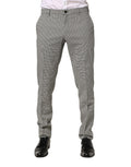 Dolce & Gabbana Grey Cotton Skinny Formal Trousers