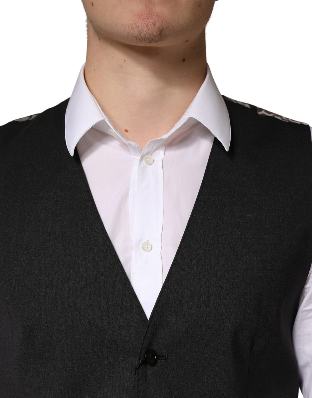 Dolce & Gabbana Schwarze Wollweste für Herren, formell