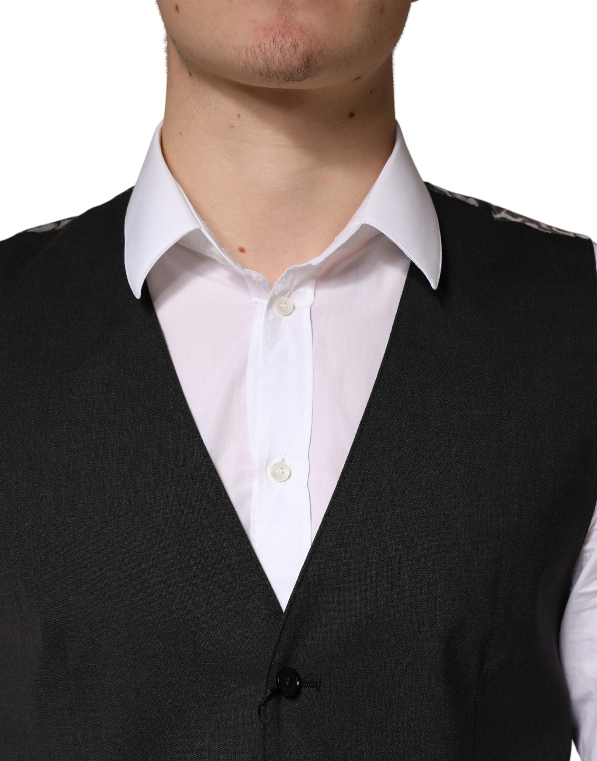 Dolce & Gabbana Schwarze Wollweste für Herren, formell