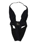 Dolce & Gabbana Schwarzer DG Nylon Badeanzug