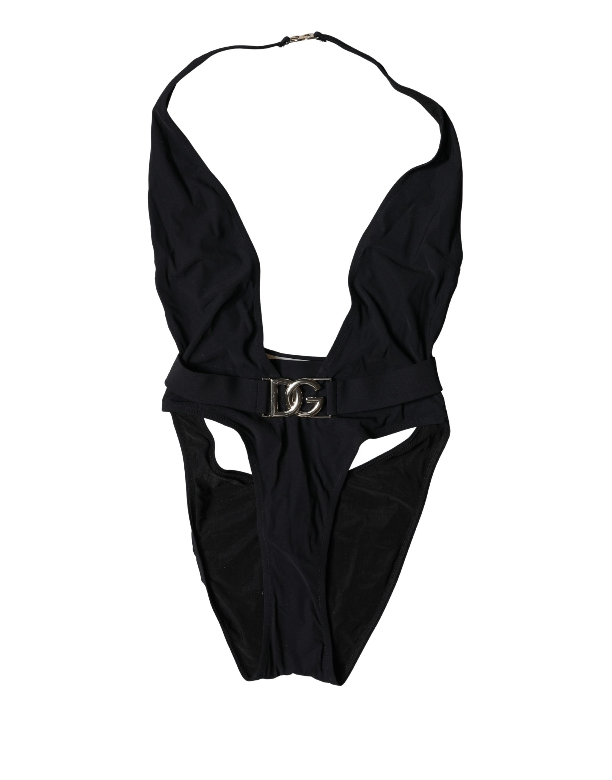 Dolce & Gabbana Schwarzer DG Nylon Badeanzug