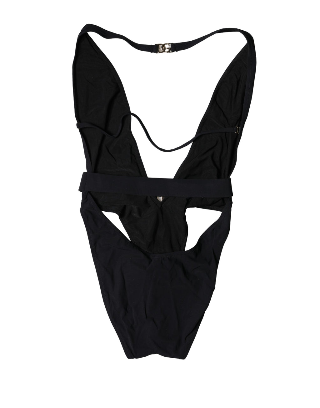 Dolce & Gabbana Schwarzer DG Nylon Badeanzug
