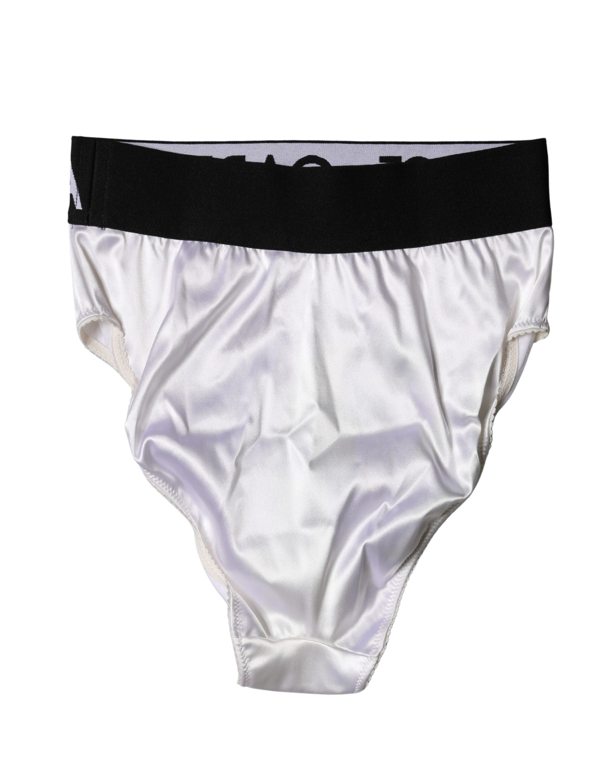 Dolce & Gabbana White High-Waist Logo Briefs
