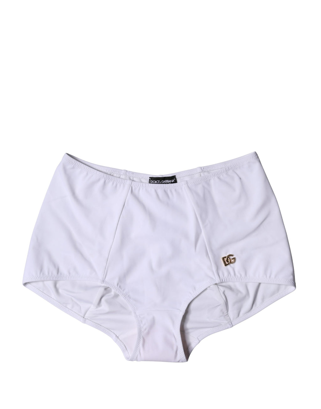 Dolce & Gabbana Weiße Logo-Gürtel-Panty mit hoher Taille