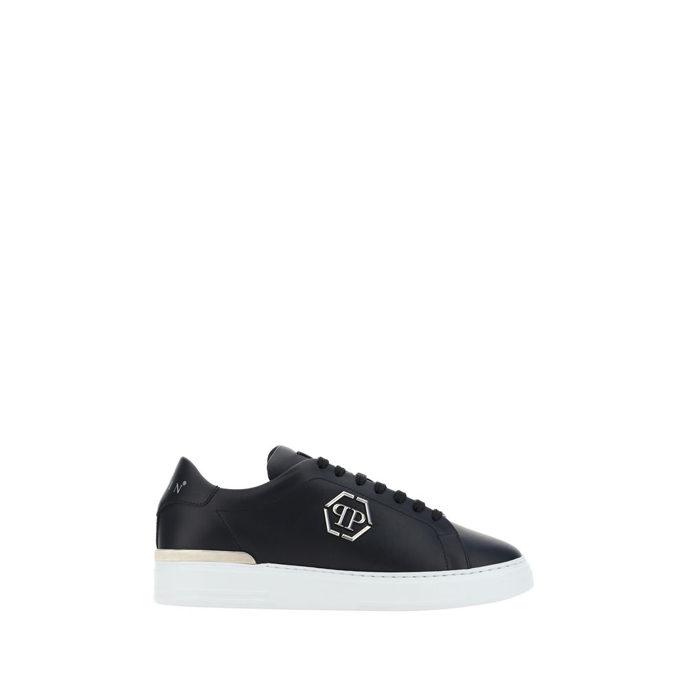 Philipp Plein Black Bos Taurus Calf Leather Low-Top Sneakers