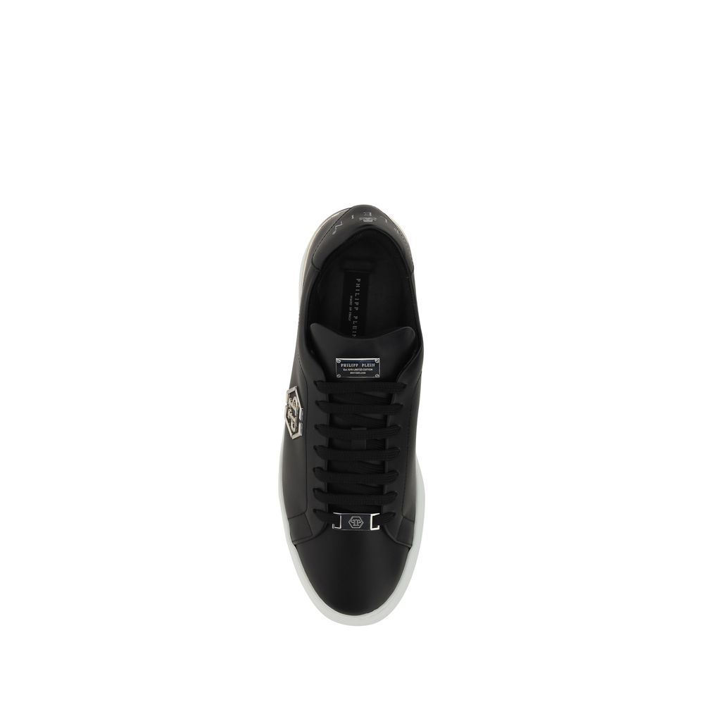 Philipp Plein Black Bos Taurus Calf Leather Low-Top Sneakers