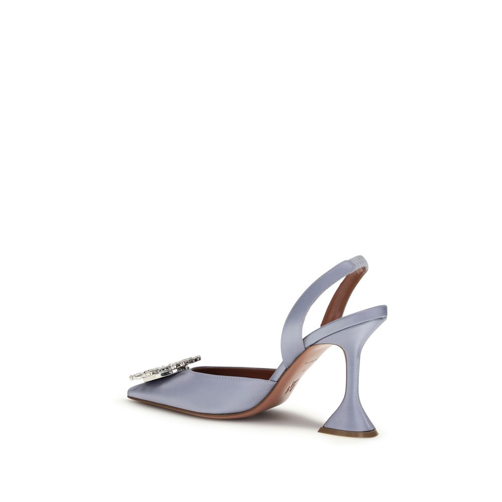 Amina Muaddi Lila Silk Pumps