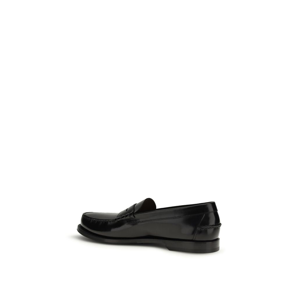 Prada Black Bos Taurus Calf Leather Slip-On Loafers