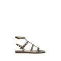 Valentino Garavani Braune Bos Taurus Kalbsleder-Sandalen mit Riemenverschluss