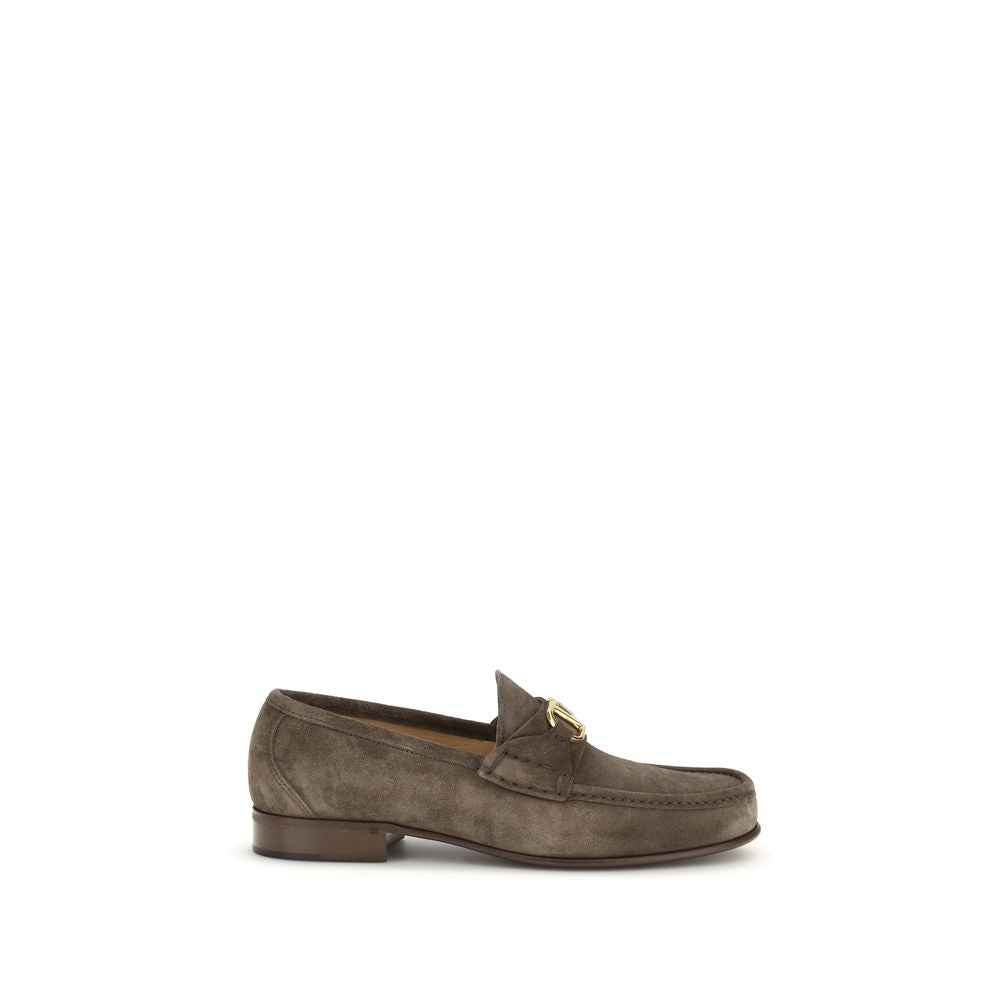 Valentino Garavani Brown Calf Leather Bos Taurus Loafers