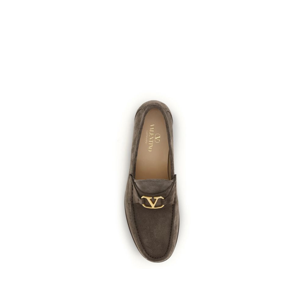 Valentino Garavani Brown Calf Leather Bos Taurus Loafers