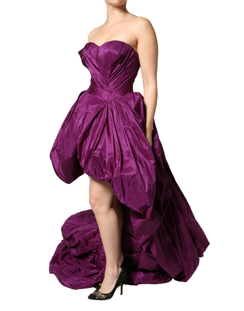 Dolce & Gabbana Purple Strapless A-Line Asymmetry Dress