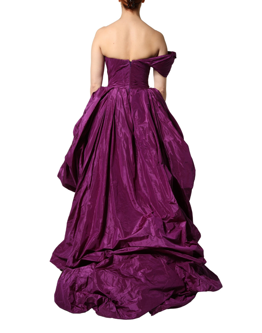 Dolce & Gabbana Purple Strapless A-Line Asymmetry Dress