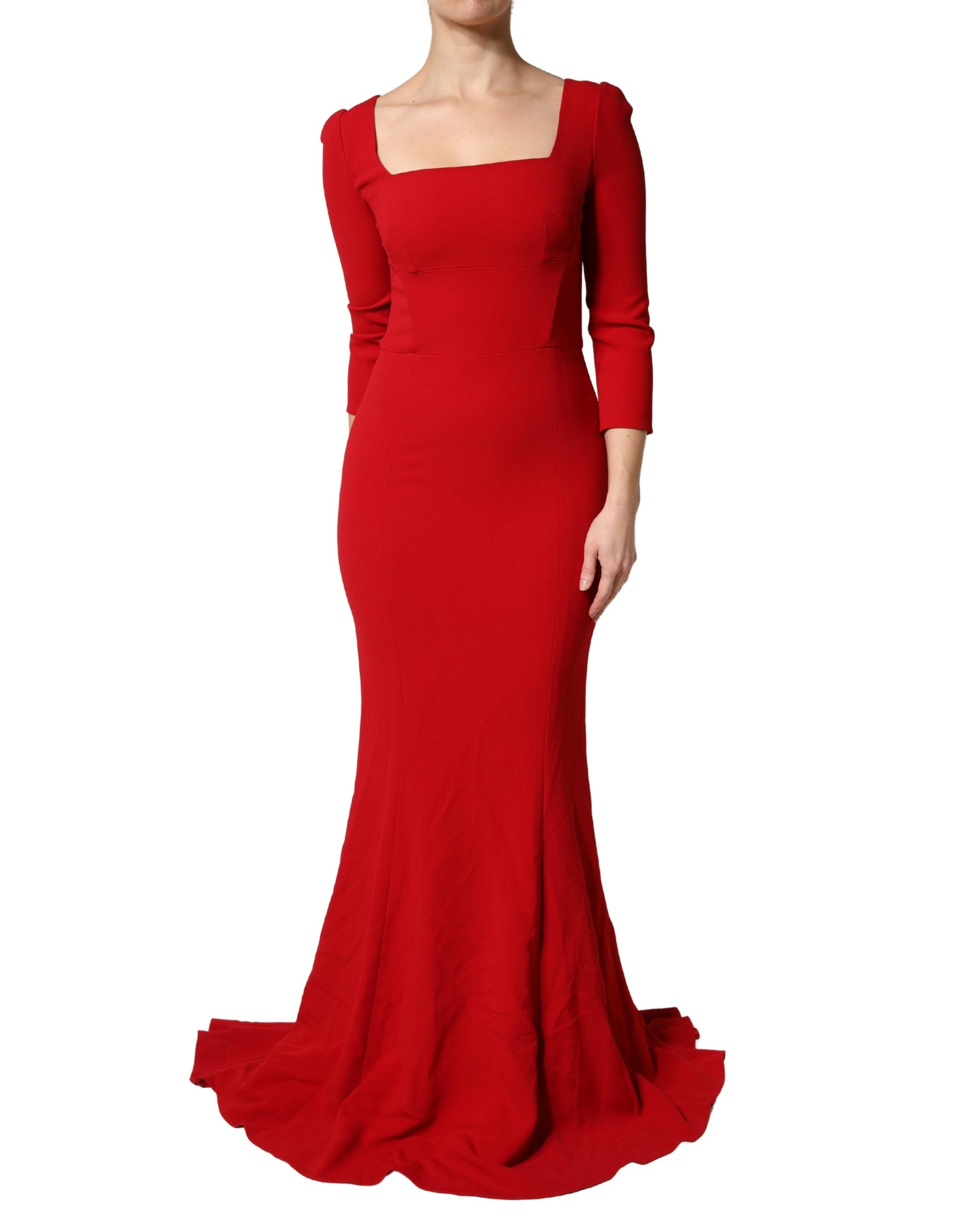 Dolce & Gabbana Red Viscose Mermaid Style Sheath Dress