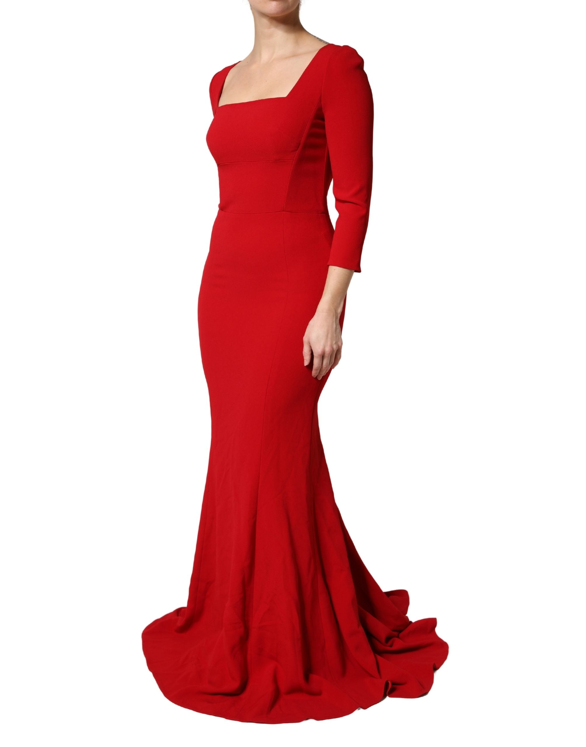 Dolce & Gabbana Red Viscose Mermaid Style Sheath Dress