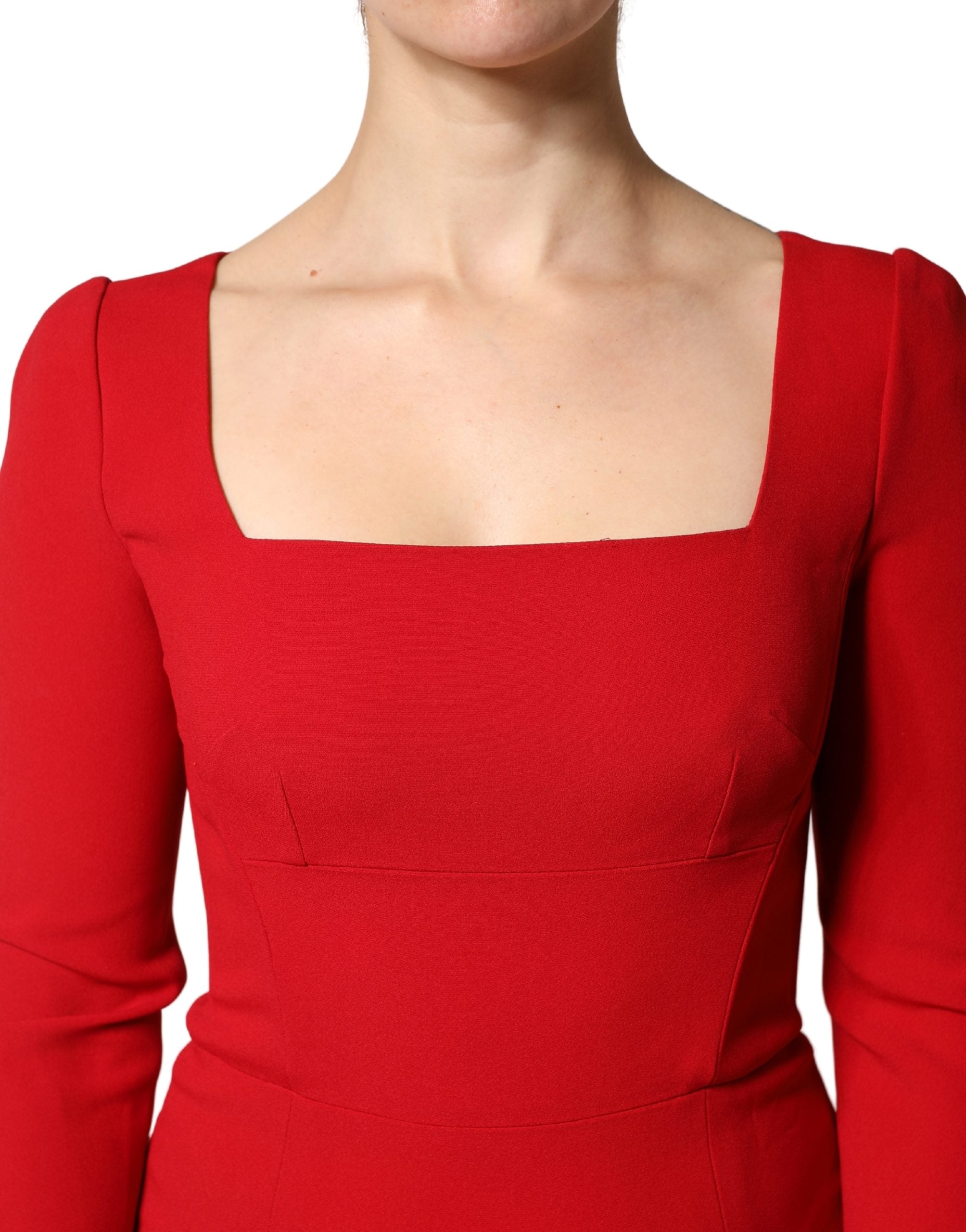 Dolce & Gabbana Red Viscose Mermaid Style Sheath Dress
