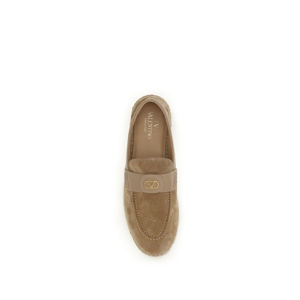 Valentino Garavani Beige Kalbsleder Bos Taurus Espadrilles