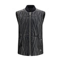 Moncler x Rick Owens Schwarze Lammleder Weste Ovis Aries Aries Ärmellos