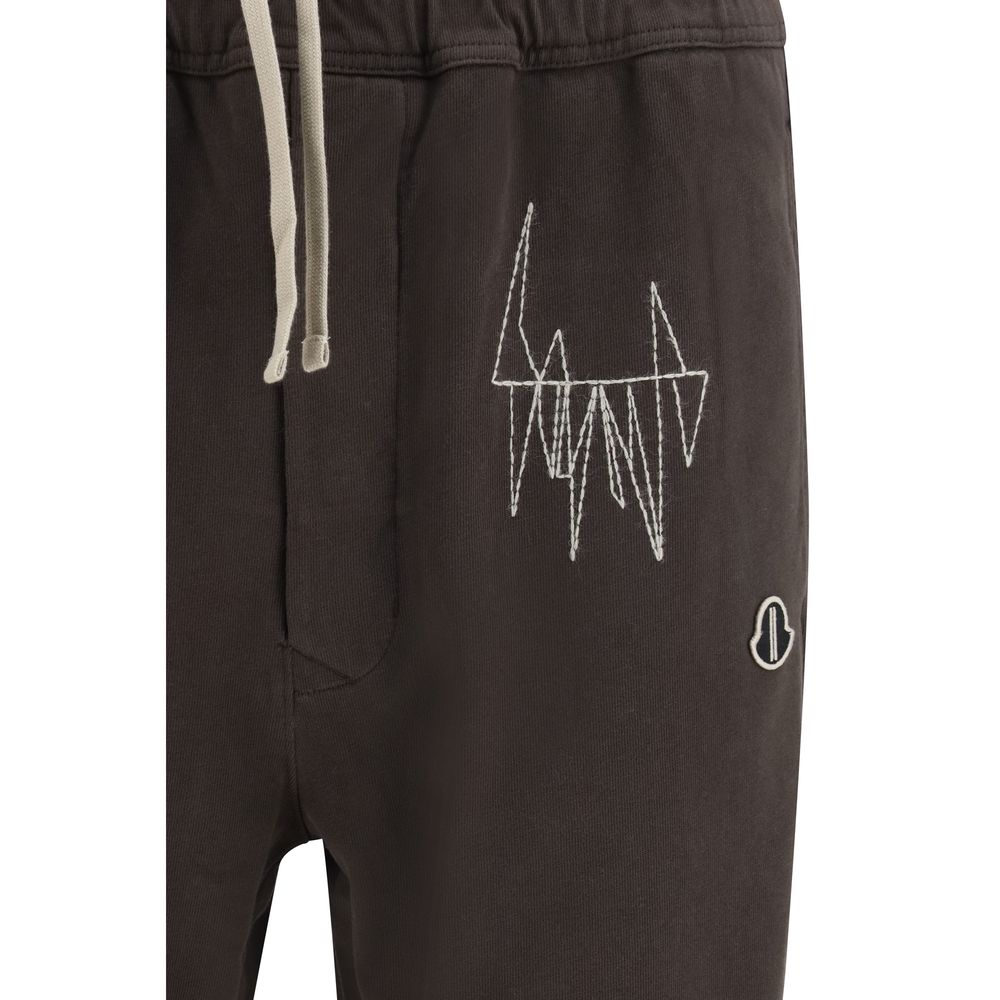 Moncler x Rick Owens Braune Baumwoll-Athletikhose