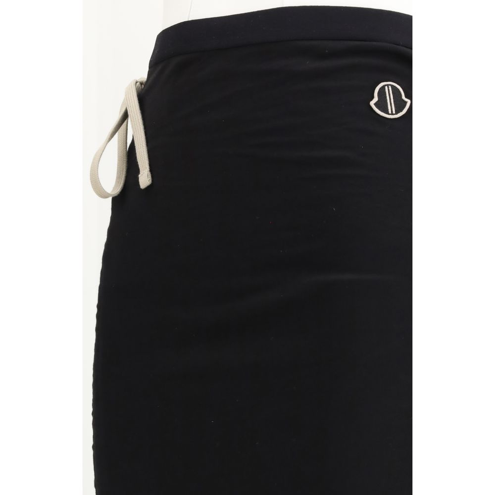Moncler x Rick Owens Black Cotton Maxi Skirt