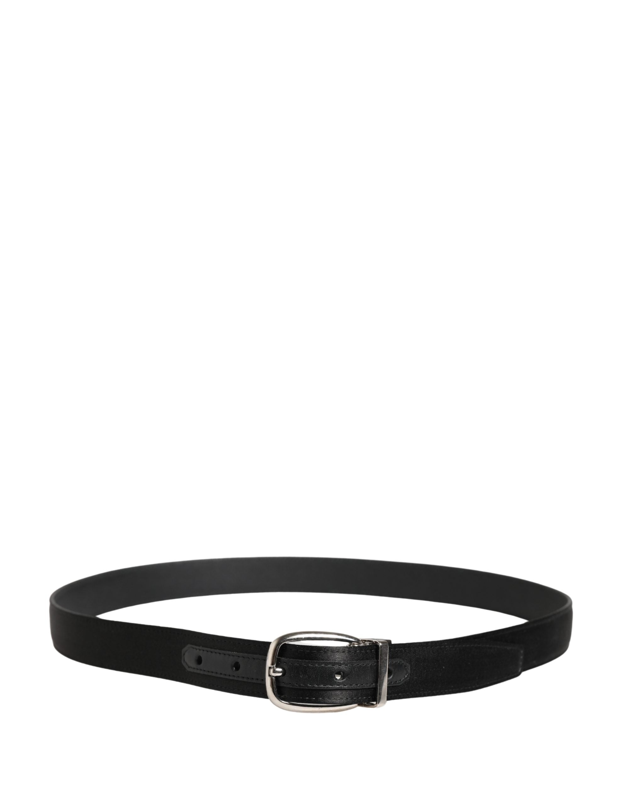 Dolce & Gabbana Herrenschließe aus schwarzem Leder mit Metallschnalle