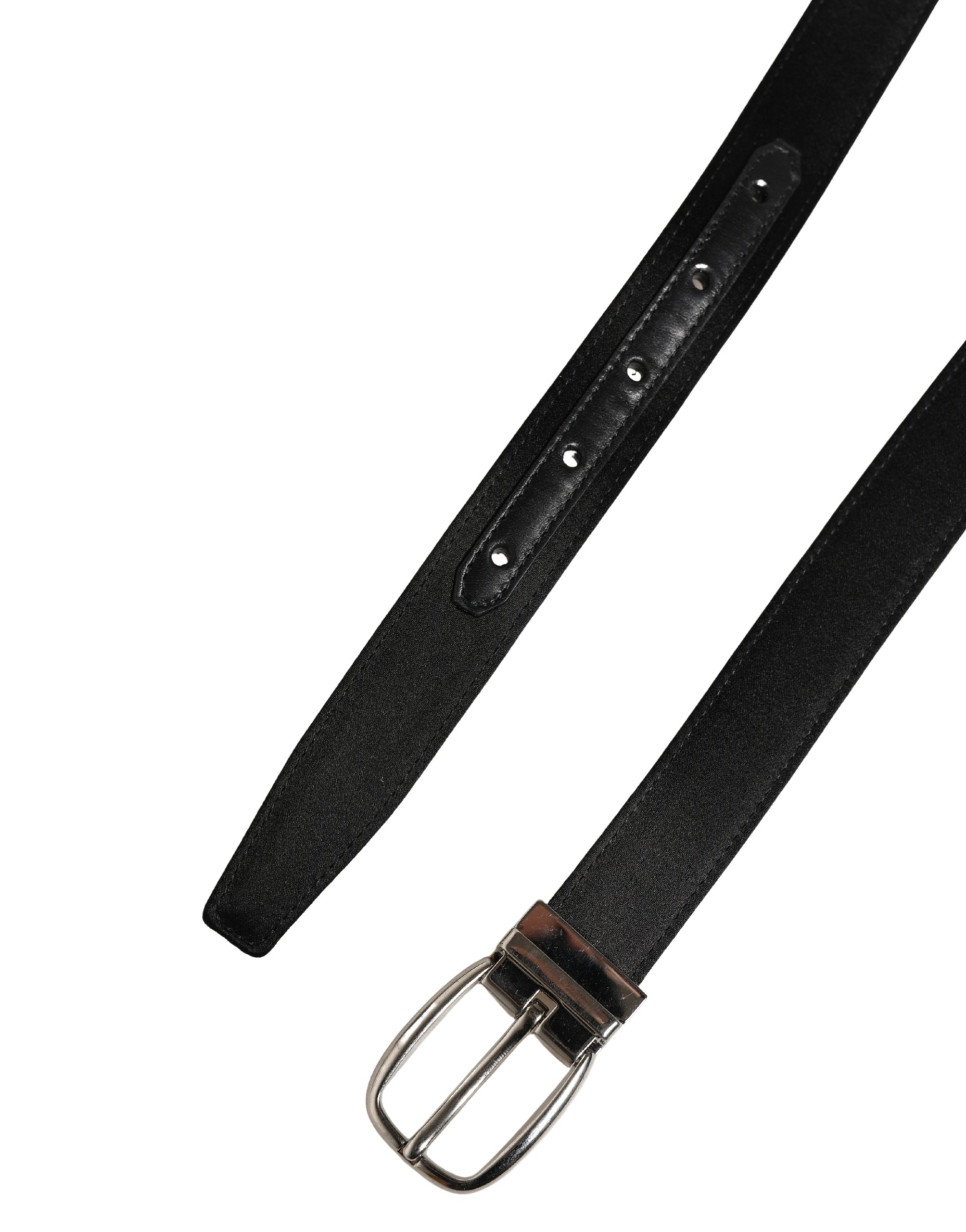Dolce & Gabbana Herrenschließe aus schwarzem Leder mit Metallschnalle