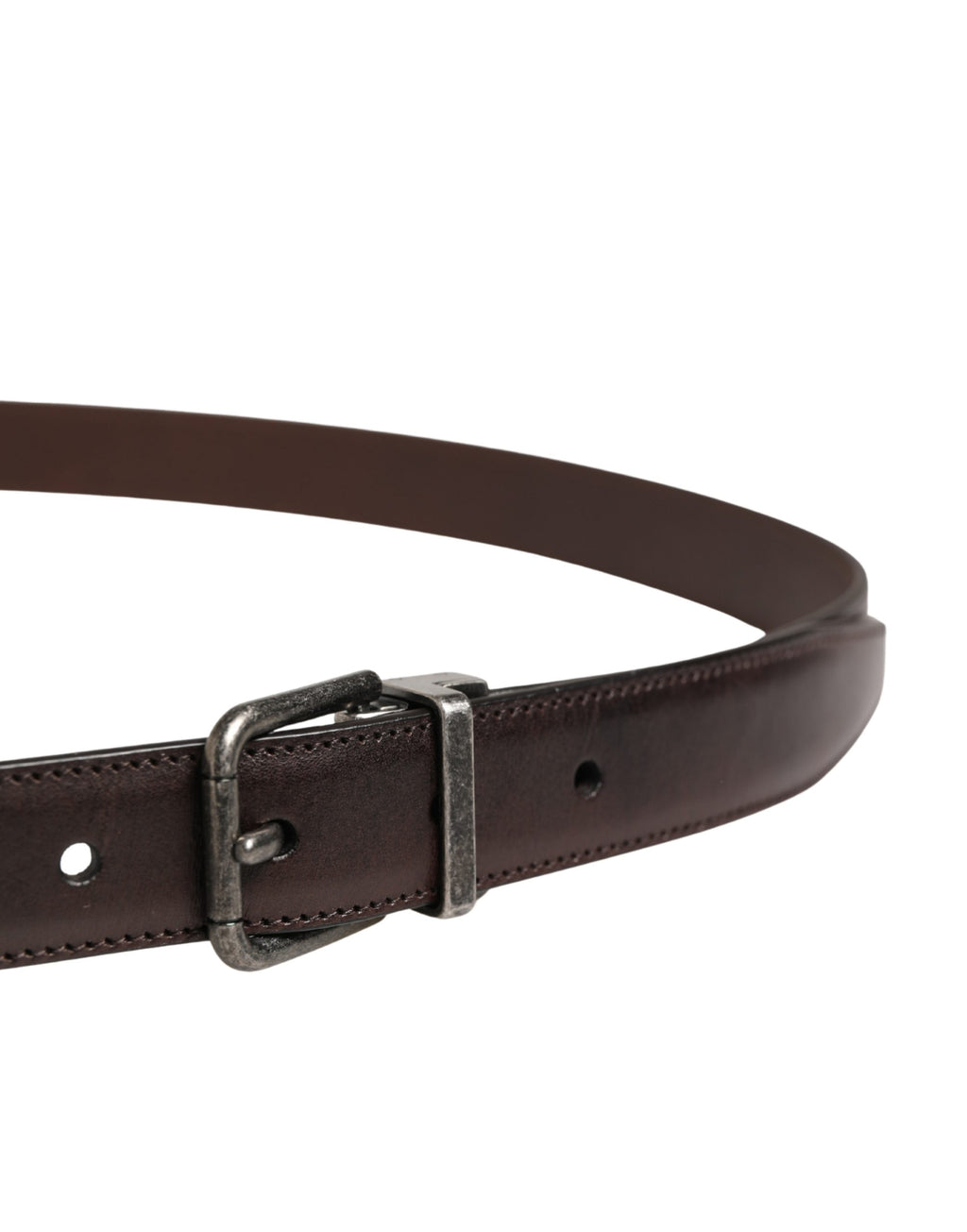 Dolce & Gabbana Herren Gürtel aus braunem Leder mit klassischer Metallschnalle