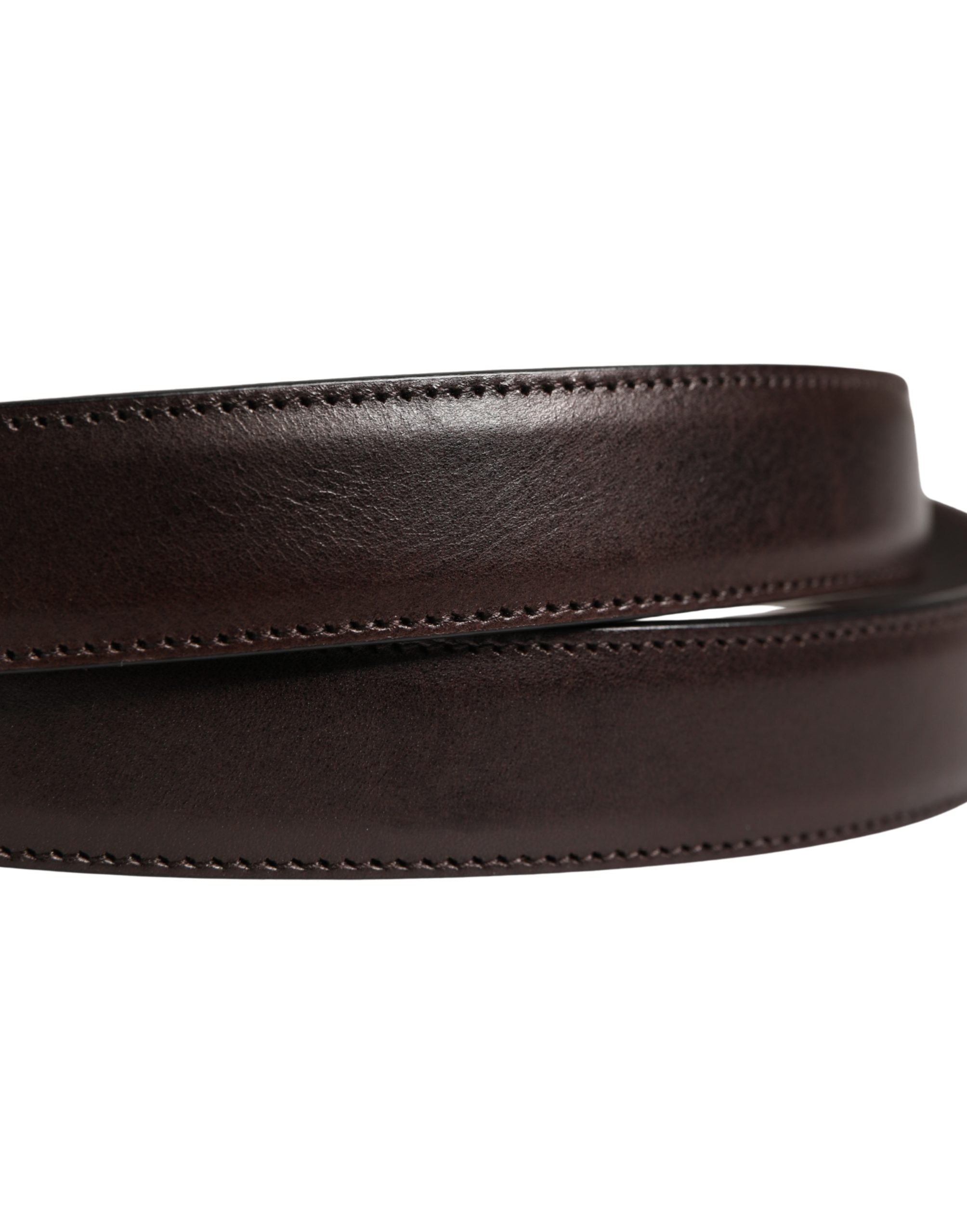Dolce & Gabbana Herren Gürtel aus braunem Leder mit klassischer Metallschnalle