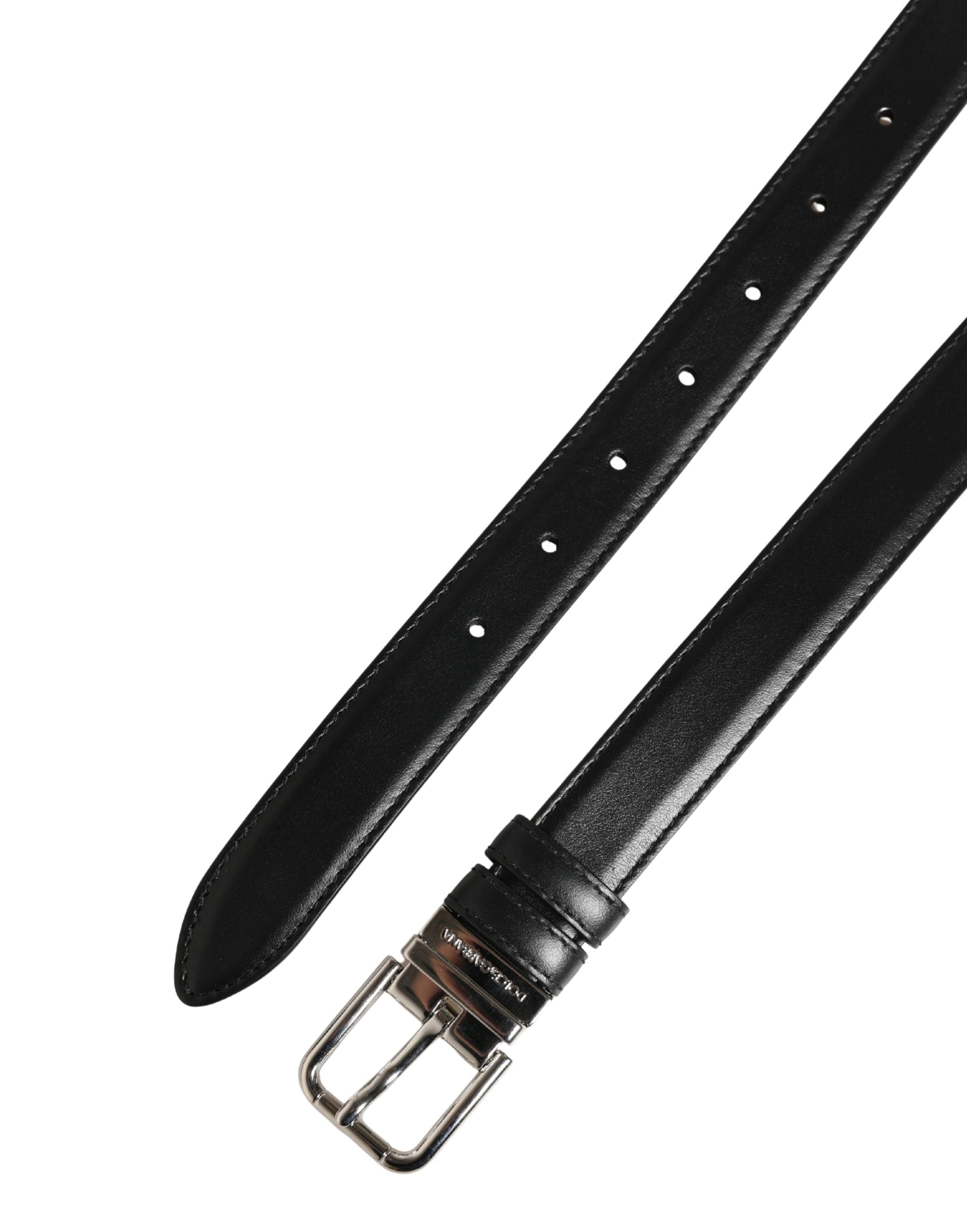 Dolce & Gabbana Herrenschließe Gürtel aus schwarzem Leder