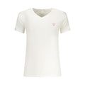 Guess Jeans Weißes Herren-V-Ausschnitt-T-Shirt aus Baumwolle