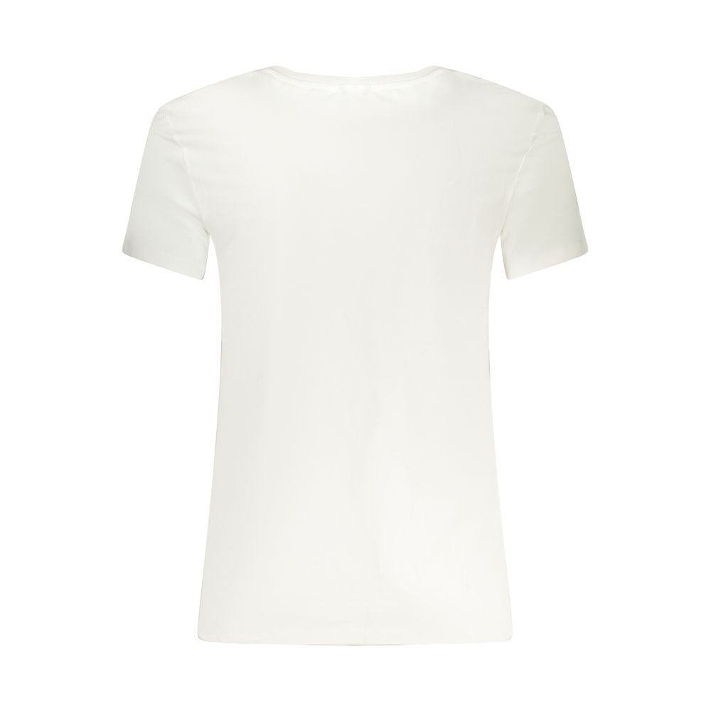 Guess Jeans Weißes Herren-V-Ausschnitt-T-Shirt aus Baumwolle