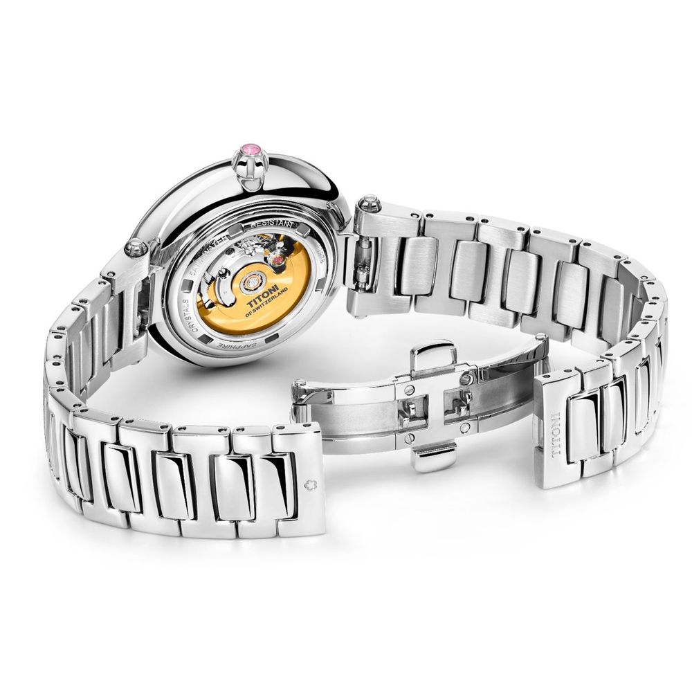 TITONI Graue Edelstahl-Kleideruhr