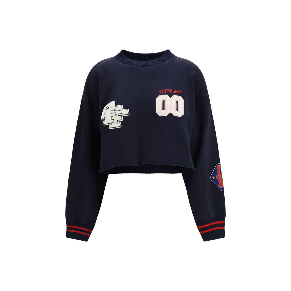 Off-White Blauer Baumwoll-Sweatshirt