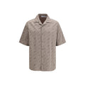 Off-White Beige Viscose Short-Sleeve Shirt