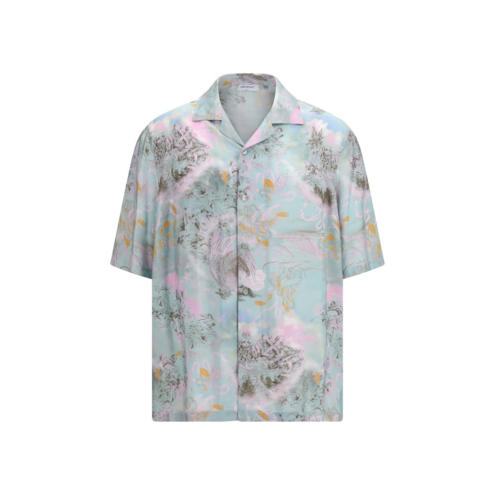 Off-White Multicolor Viscose Hemd mit Muster